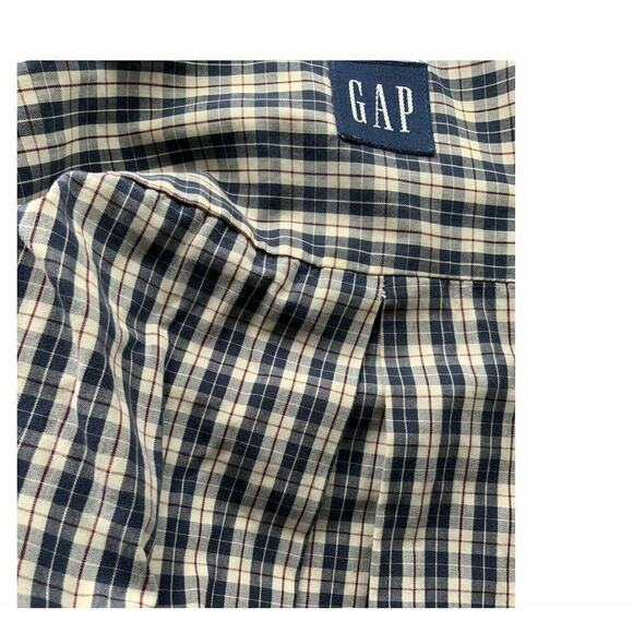 GAP Shirt Mens Size Extra Large Short Sleeves Button Down Multicolor Plaid Top - Picture 8 of 8